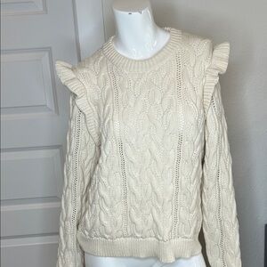 FRAME Women’s Cream Cable Knit Sweater size L